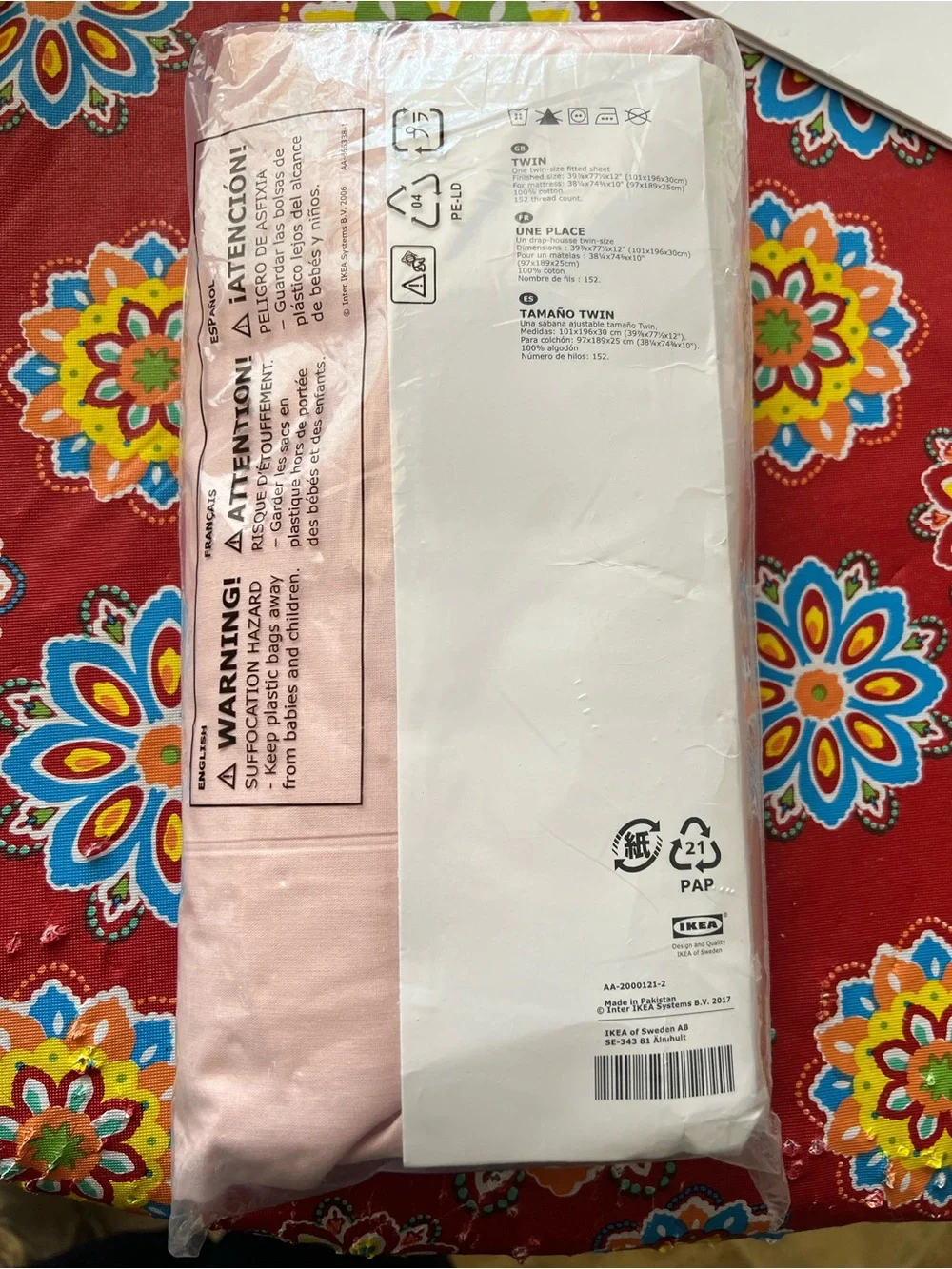 IKEA pink twin fitted sheet - soft blush